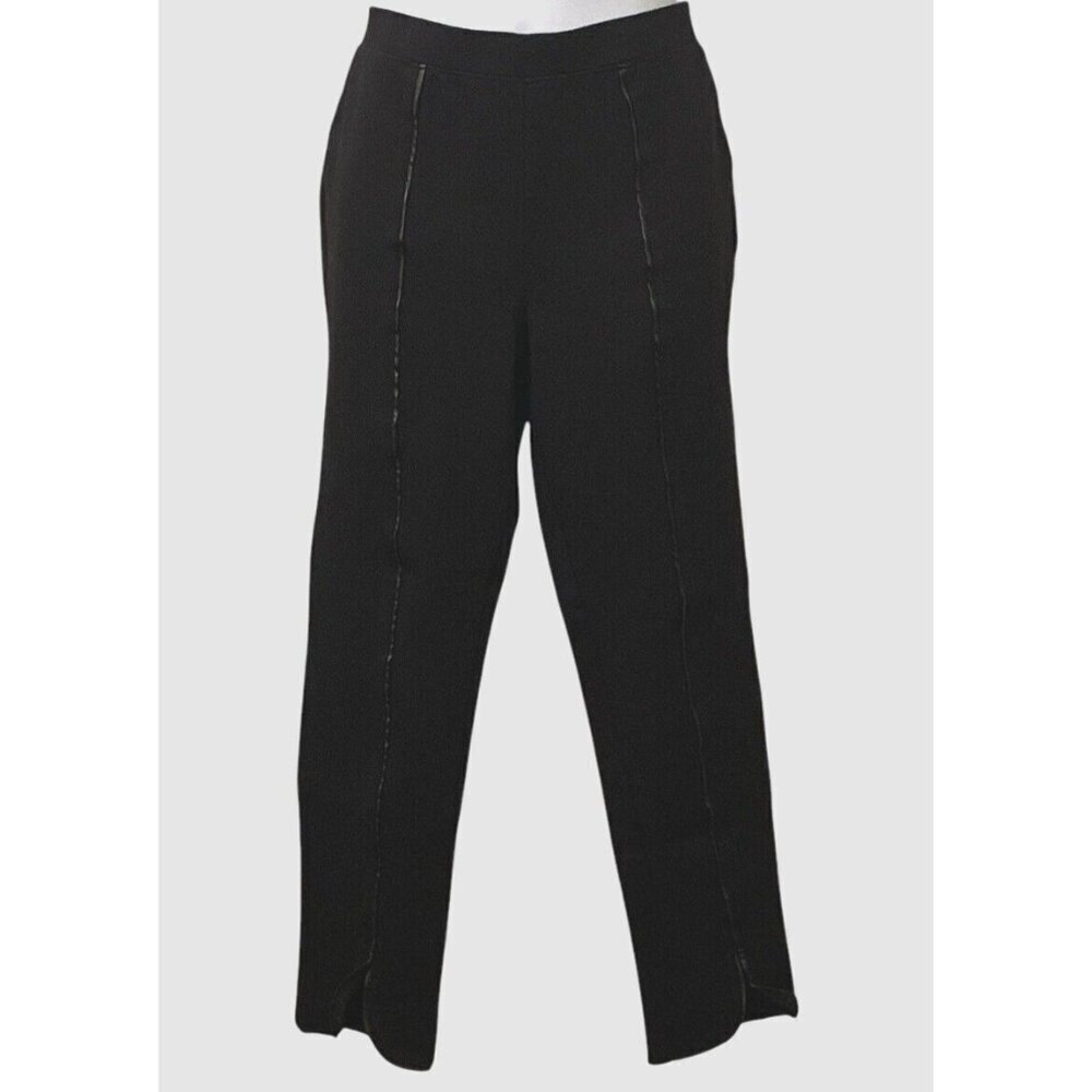 Joan Vass Womens Leggings Size M Black Mid Rise Tapered Leg - Picture 4 of 12